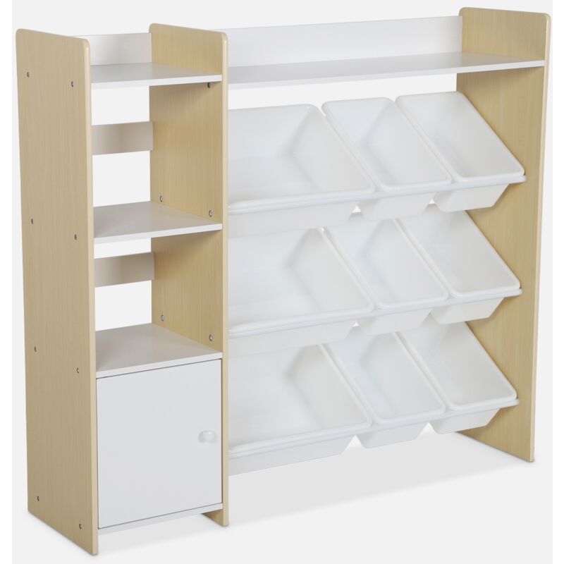 foto del prodotto sweeek - contenitore per bambini con 9 contenitori, 4 ripiani, 1 anta