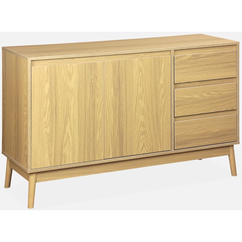 foto del prodotto sweeek credenza effetto legno a 2 ante, 120cm