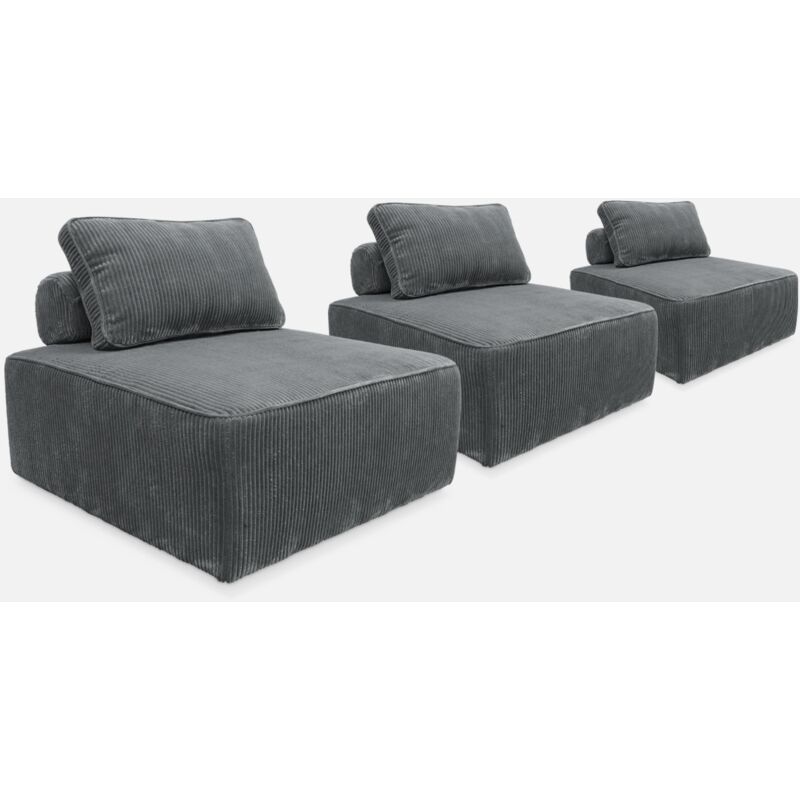 foto del prodotto sweeek - divano modulare velluto, 3 posti