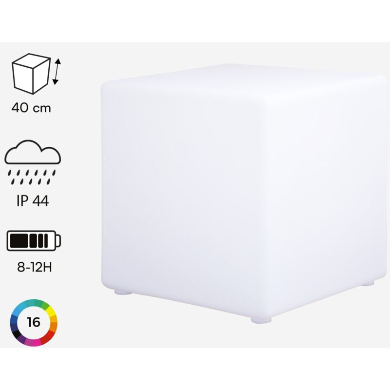 foto del prodotto sweeek lampada a cubo led colore bianco con batteria ricaricabile