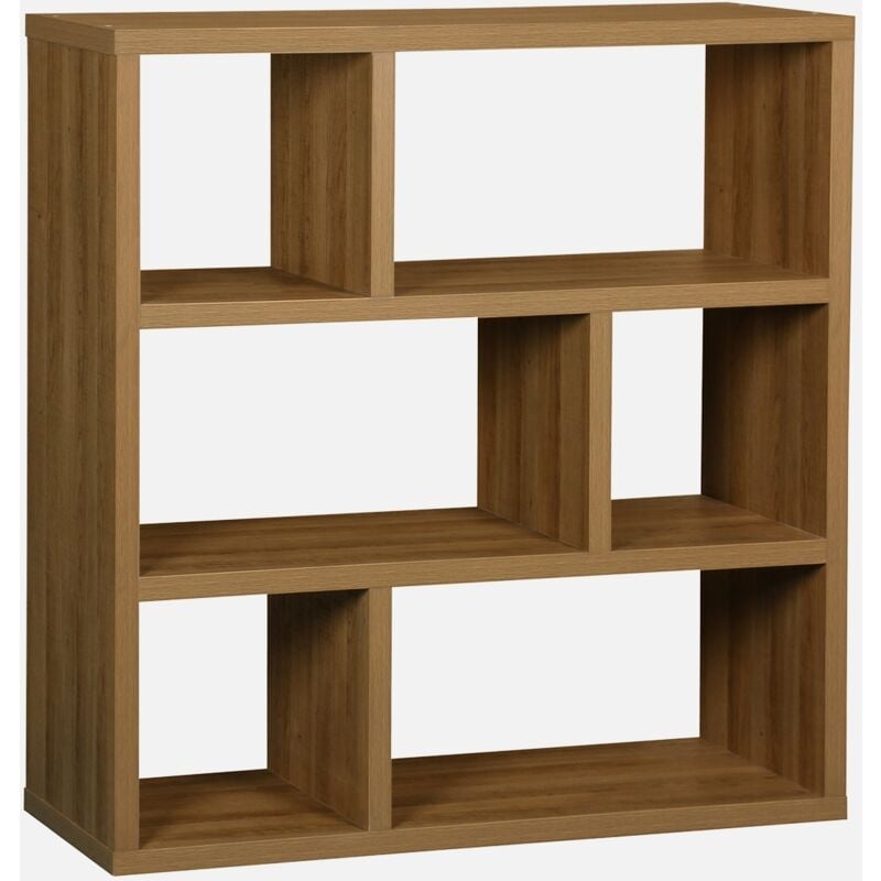 foto del prodotto sweeek libreria asimmetrica a 3 livelli con 6 vani