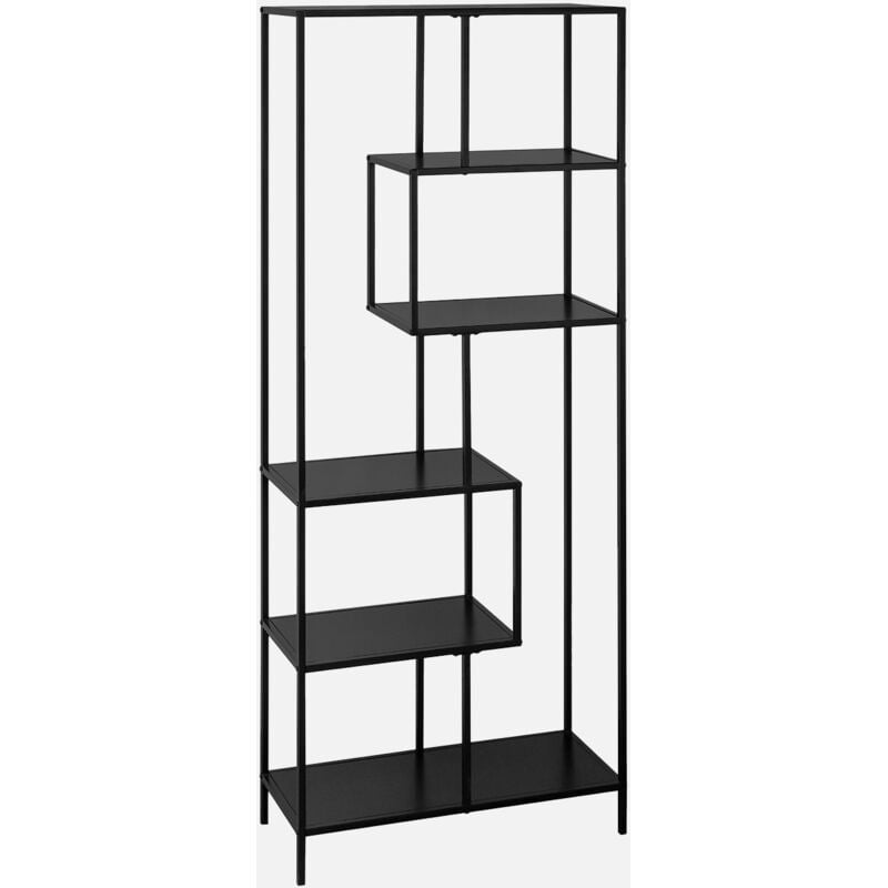 foto del prodotto sweeek libreria asimmetrica in metallo nero a 6 livelli