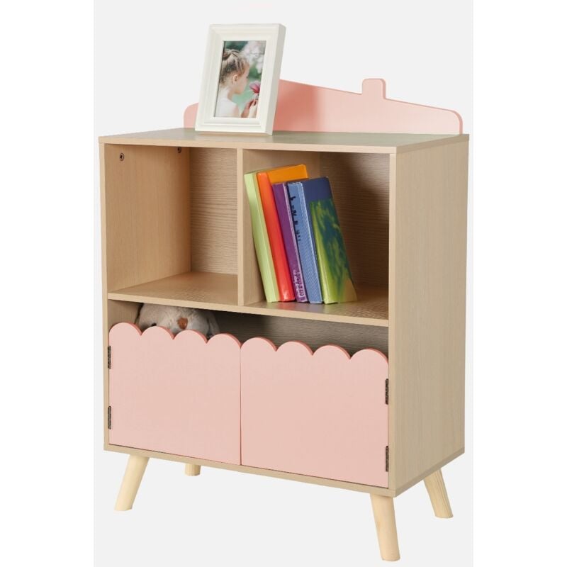 foto del prodotto sweeek libreria per bambini a 2 ripiani e 2 ante