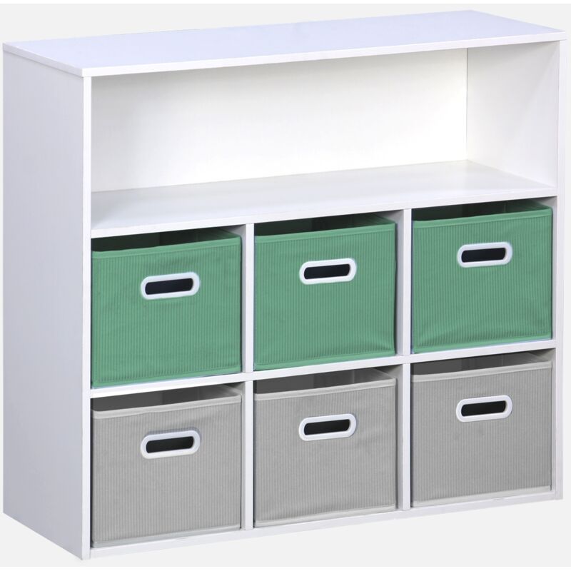 foto del prodotto sweeek libreria per bambini con 6 cestini in velluto