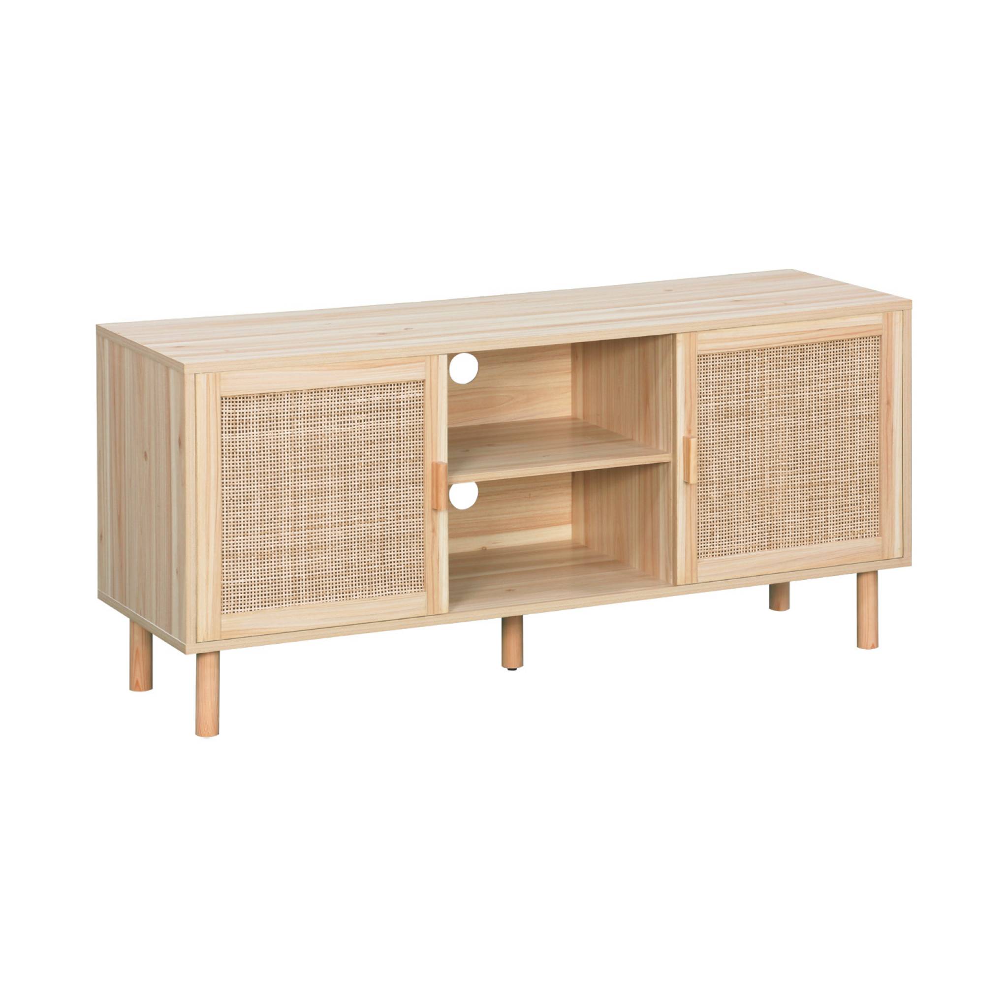 foto del prodotto sweeek mobile tv effetto canna e legno, 120cm