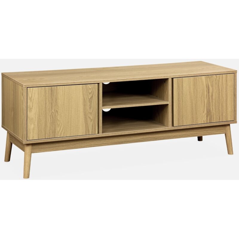 foto del prodotto sweeek mobile tv effetto legno 2 ante, 120cm