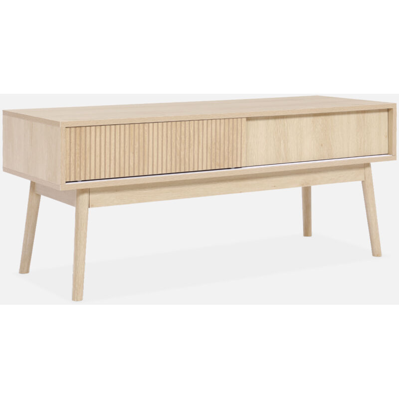 foto del prodotto sweeek mobile tv scandinavo a 2 ante effetto legno, 115cm