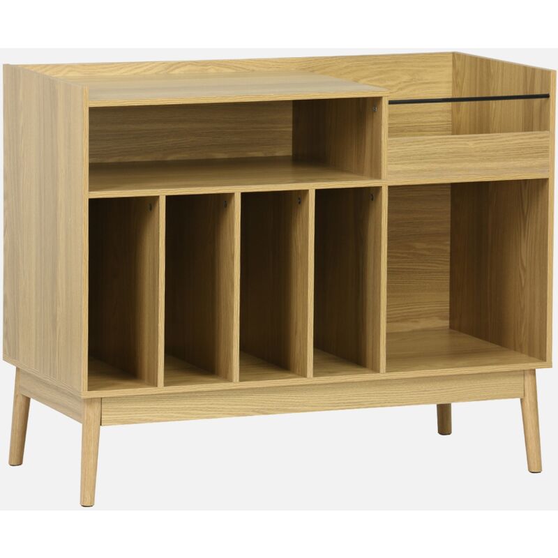 foto del prodotto sweeek mobili vintage per vinili con decorazioni in legno