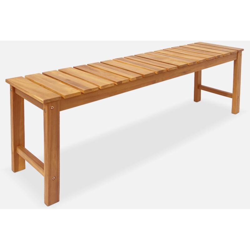 foto del prodotto sweeek panca 2 3 posti in acacia e legno chiaro, 140cm