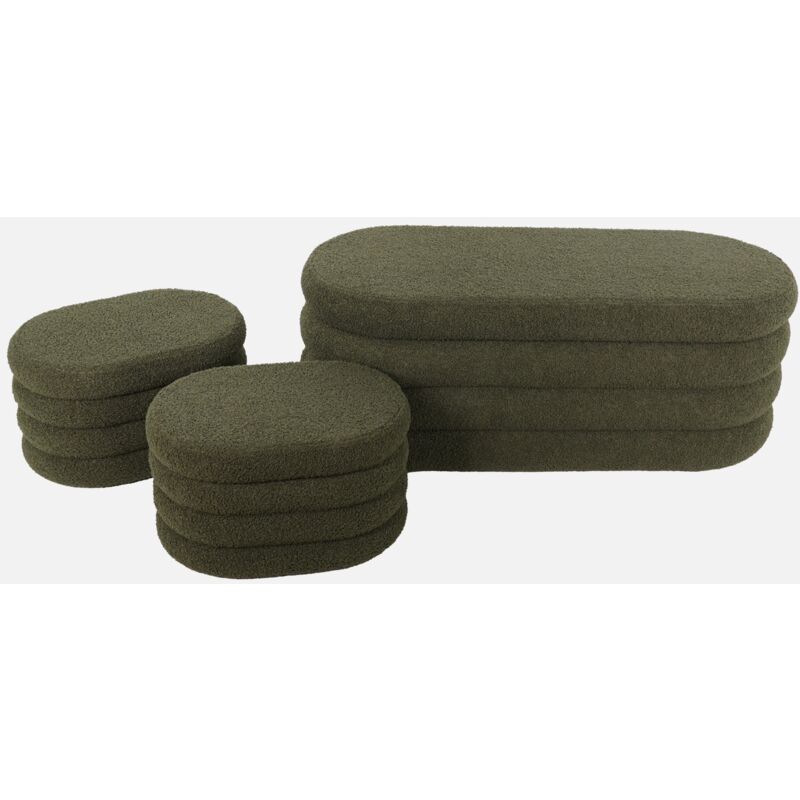 foto del prodotto sweeek panca contenitore con 2 pouf contenitori boucl 