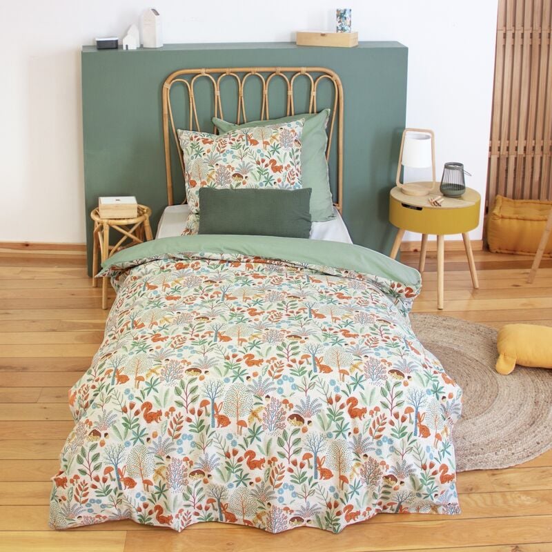 foto del prodotto sweeek parure da letto cotone reversibile stampato autunno singola 140cm