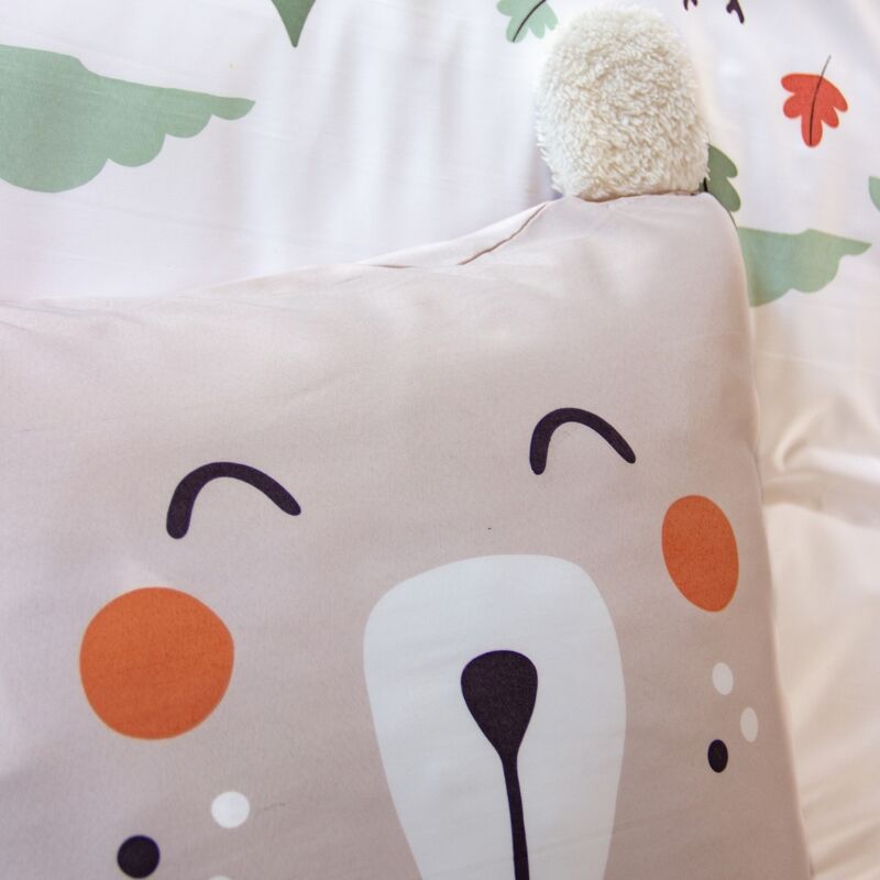 foto del prodotto sweeek parure da letto in microfibra reversibile stampato foresta d autunno 140cm