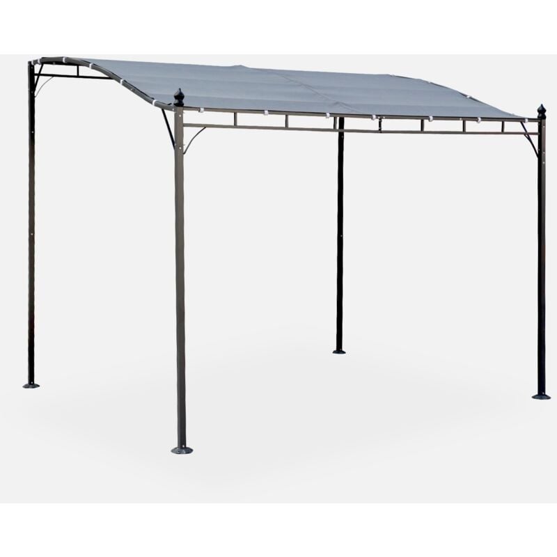 foto del prodotto sweeek pergola a parete struttura in acciaio 3x2,5 m con tetto in tessuto