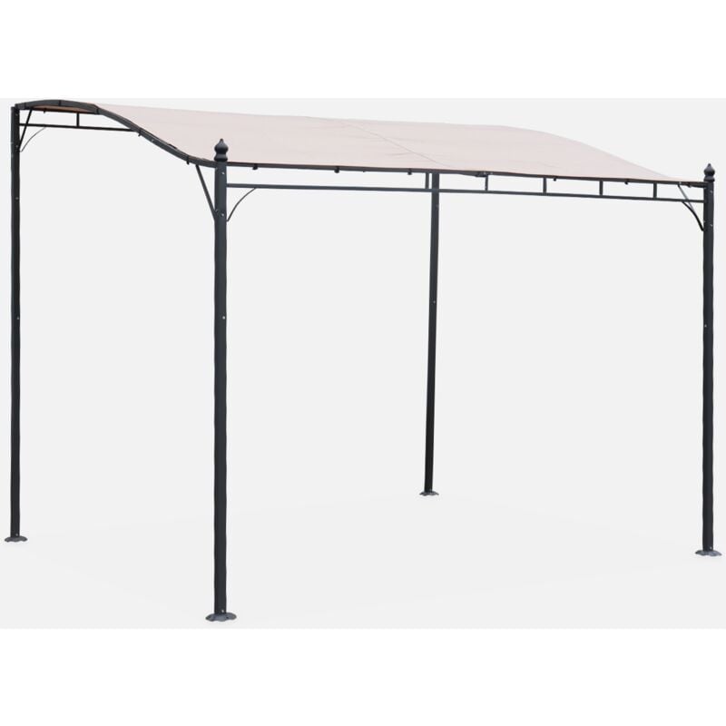 foto del prodotto sweeek pergola a parete struttura in acciaio 3x2,5 m con tetto in tessuto