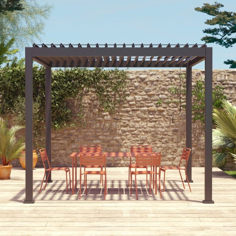 foto del prodotto sweeek pergola bioclimatica 3x3m in alluminio con lamelle orientabili