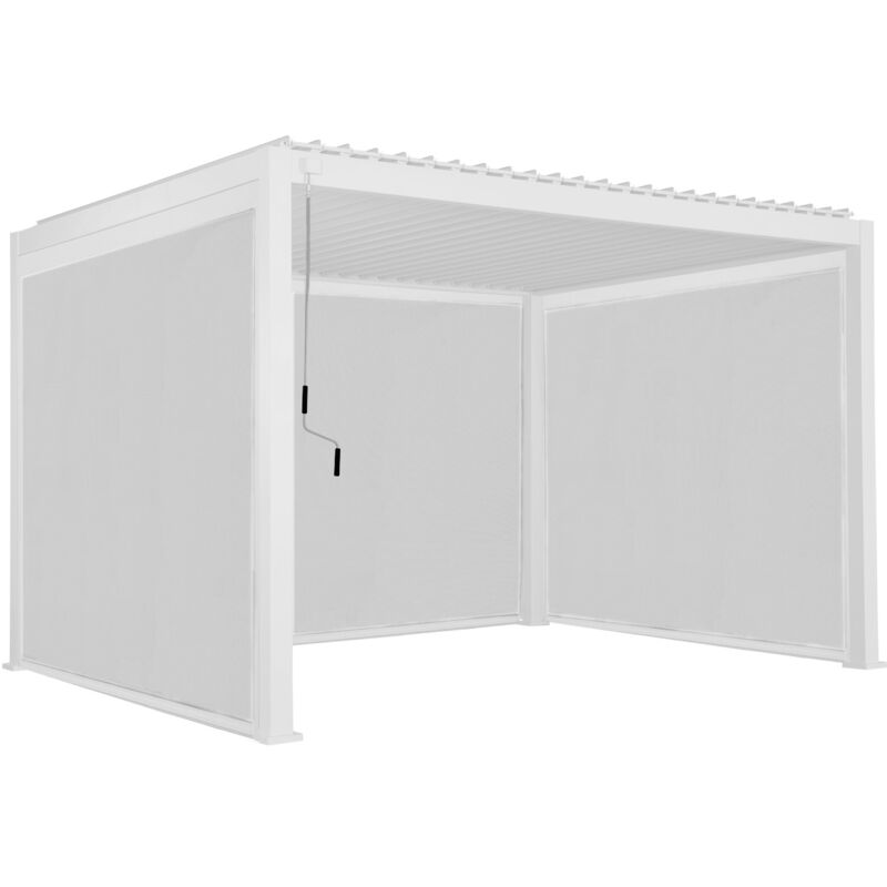 foto del prodotto sweeek pergola bioclimatica 3x4m in alluminio 2 tende da 3m 1 tenda da 4m