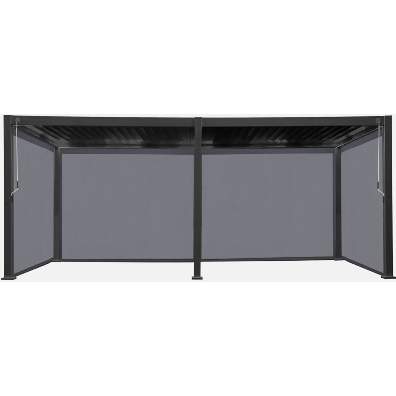 foto del prodotto sweeek pergola bioclimatica 3x6m in alluminio 4 tende 3m