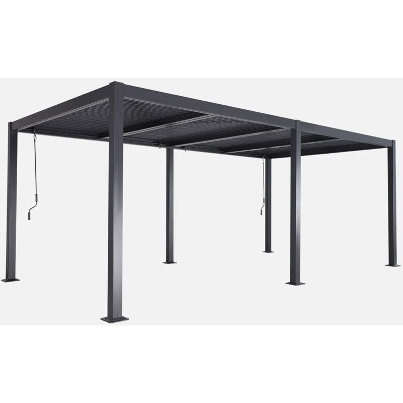 foto del prodotto sweeek pergola bioclimatica 3x6m in alluminio e acciaio, lamelle orientabili