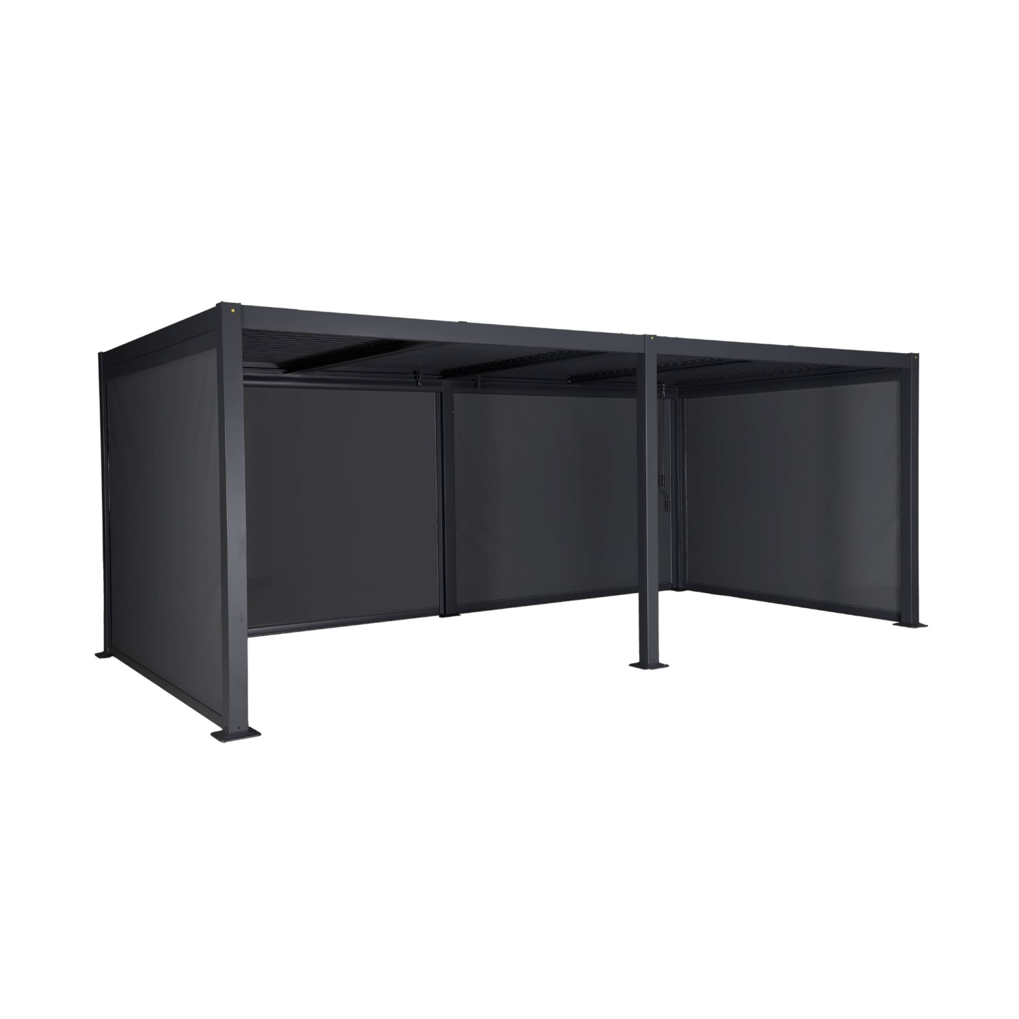 foto del prodotto sweeek pergola bioclimatica in alluminio e acciaio 3x6m 4 tende 3m