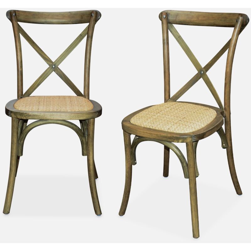 foto del prodotto sweeek sedia bistr vintage in legno, set di 2
