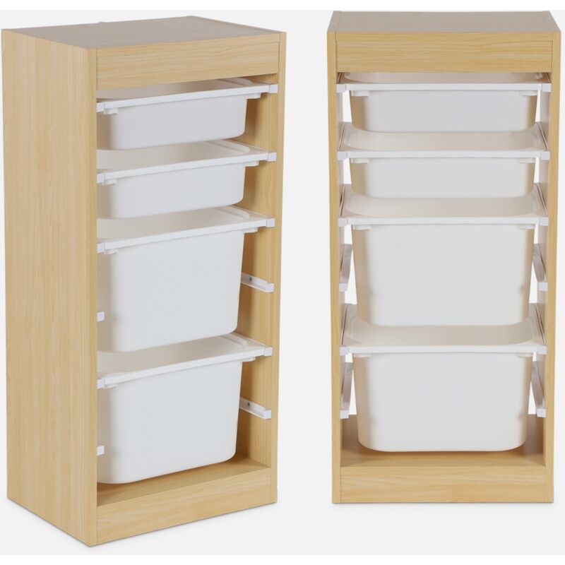 foto del prodotto sweeek set di 2 mobili per bambini con 4 contenitori