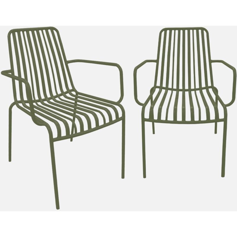 immagine 0 del prodotto sweeek set di 2 poltrone da giardino impilabile in acciaio