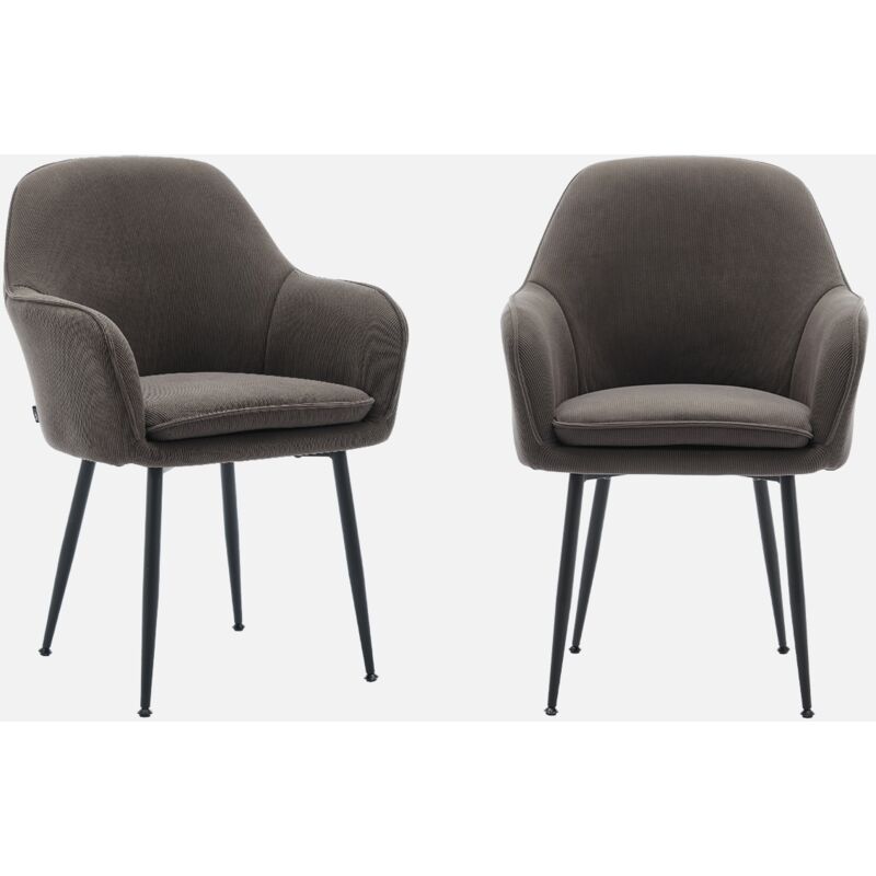 foto del prodotto sweeek - set di 2 poltrone in velluto a coste con gambe in metallo nero opaco