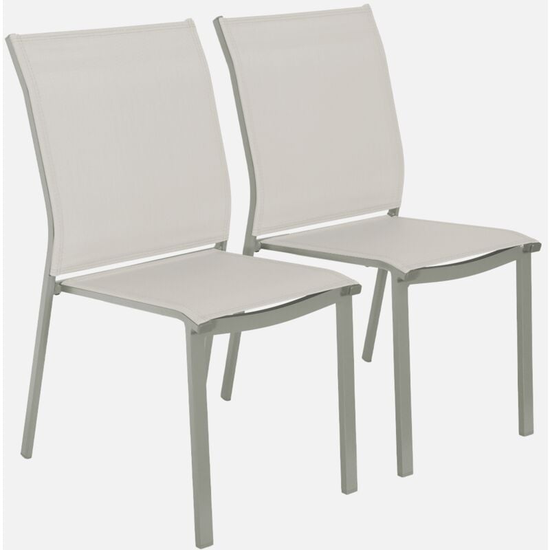immagine 0 del prodotto sweeek set di 2 sedie da giardino impilabili in alluminio e textilene