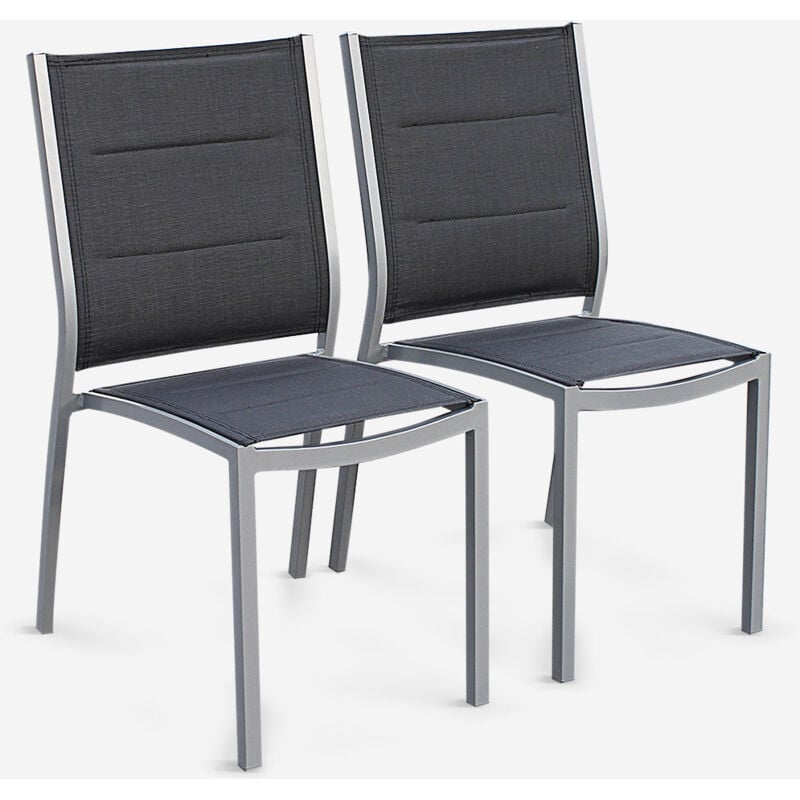 foto del prodotto sweeek set di 2 sedie da giardino moderne, alluminio, textilene