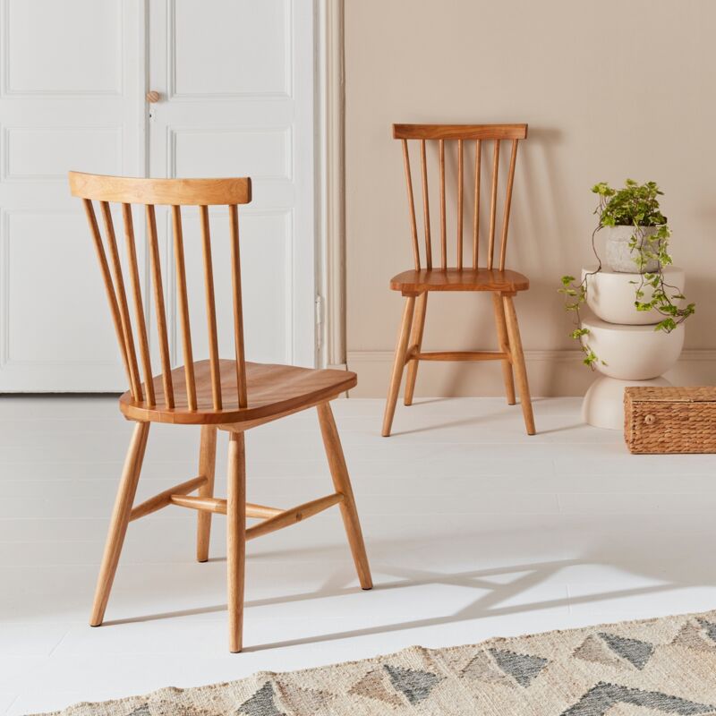 immagine 0 del prodotto sweeek set di 2 sedie da pranzo in legno, impilabili stile vintage retr 