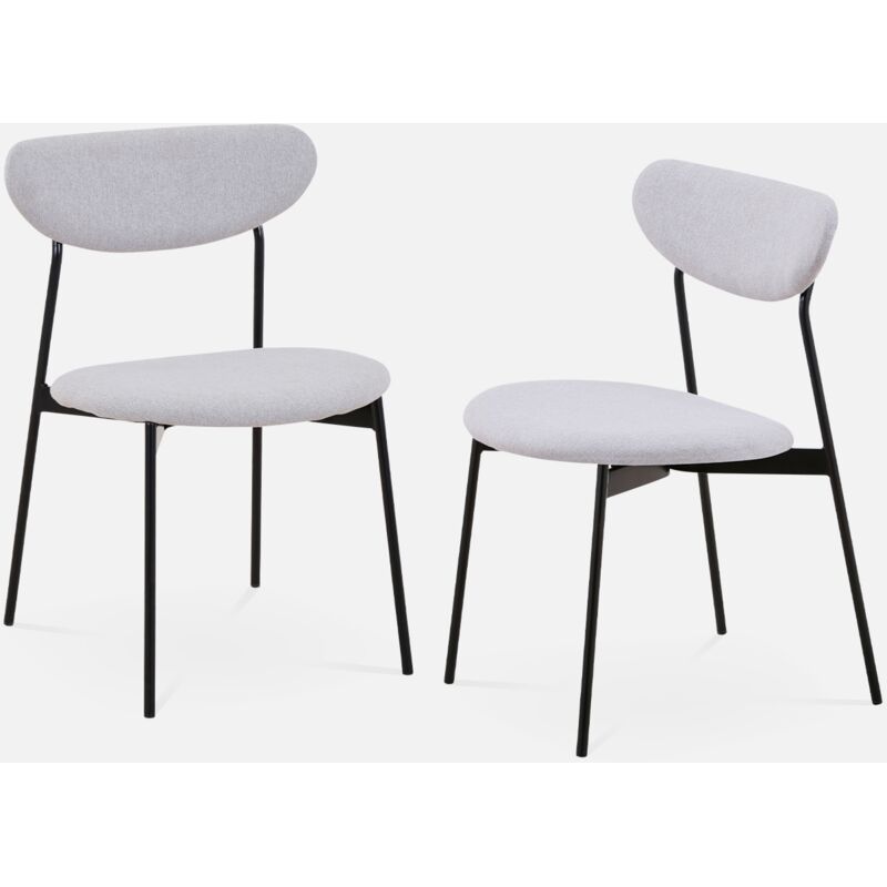 foto del prodotto sweeek set di 2 sedie da pranzo vintage con gambe in acciaio