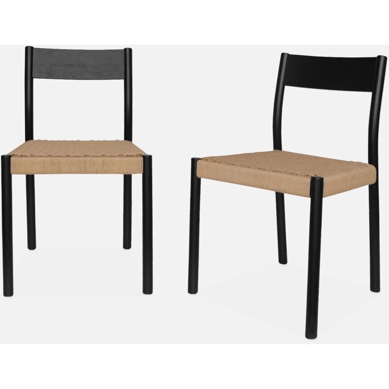 foto del prodotto sweeek set di 2 sedie in legno e corda