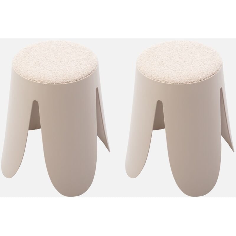 foto del prodotto sweeek set di 2 sgabelli impilabili in materiale boucl 