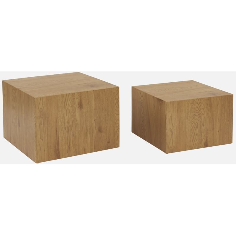 foto del prodotto sweeek set di 2 tavolini quadrati effetto frassino