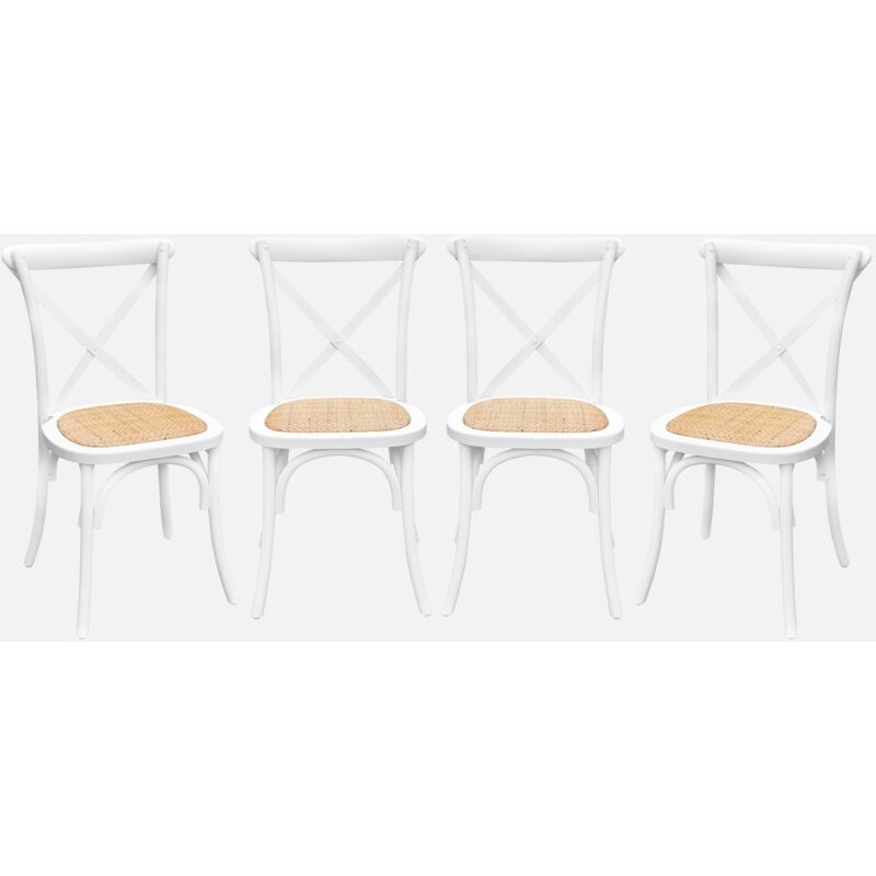foto del prodotto sweeek set di 4 sedie da bistrot in legno vintage