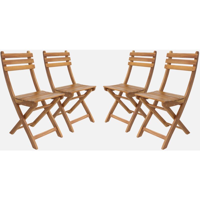 foto del prodotto sweeek set di 4 sedie da giardino pieghevole in acacia