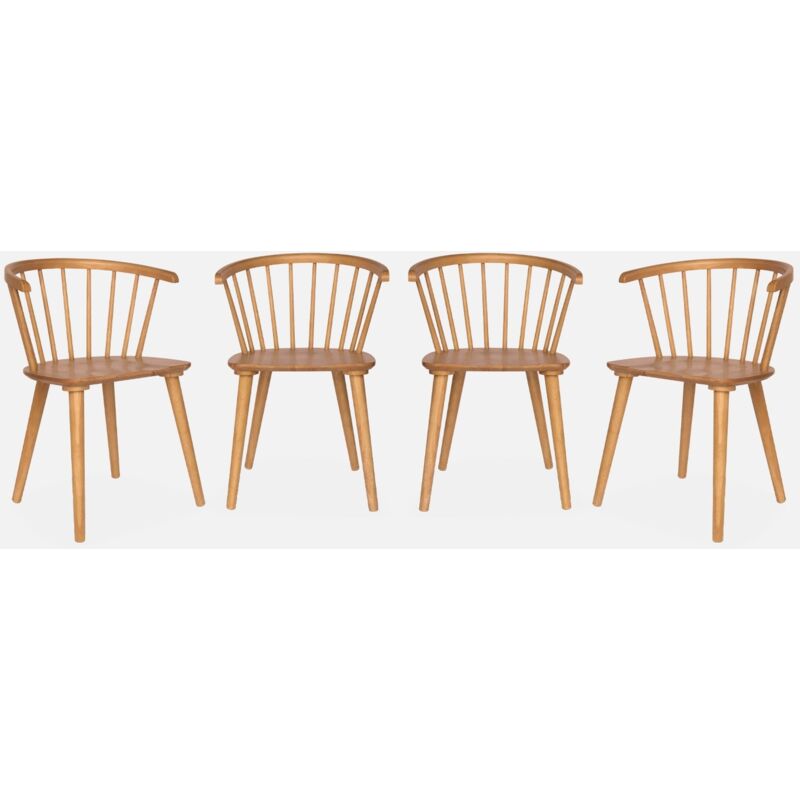 foto del prodotto sweeek - set di 4 sedie in legno