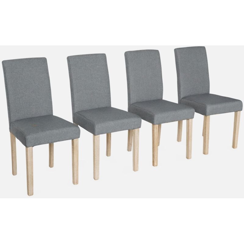 foto del prodotto sweeek set di 4 sedie in tessuto con gambe in legno
