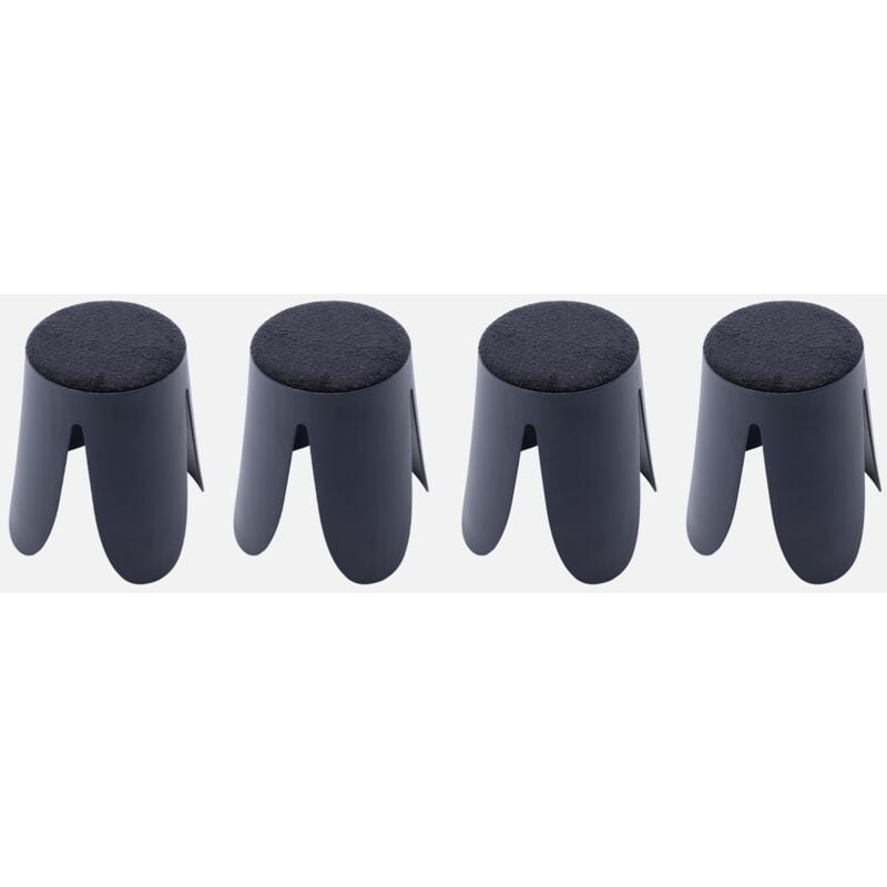 foto del prodotto sweeek set di 4 sgabelli impilabili in materiale boucl 
