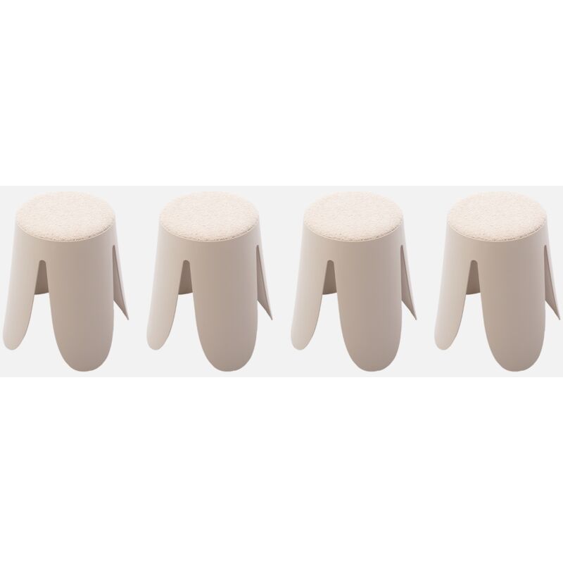 foto del prodotto sweeek set di 4 sgabelli impilabili in materiale boucl 