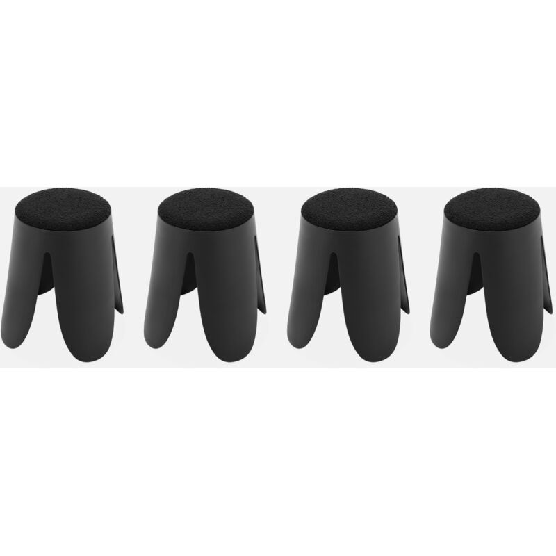 foto del prodotto sweeek set di 4 sgabelli impilabili in materiale boucl 