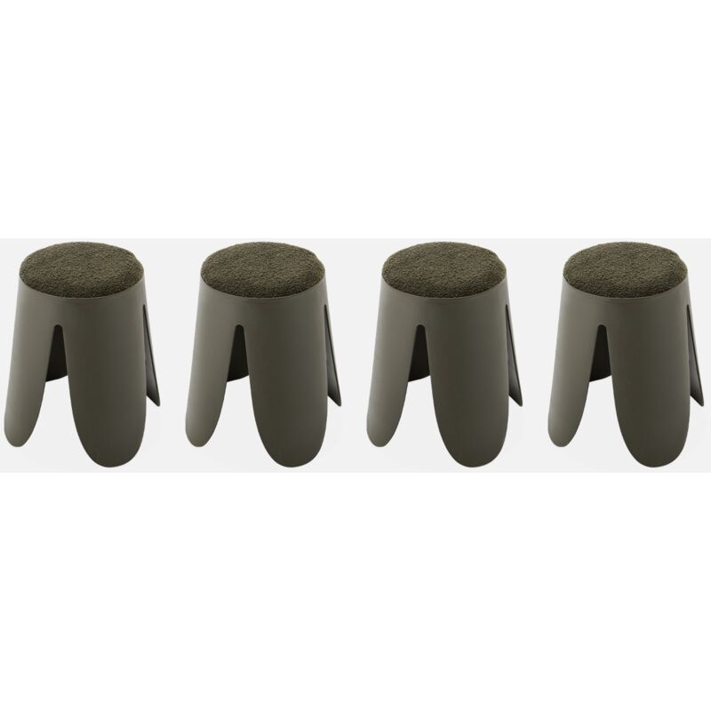 foto del prodotto sweeek set di 4 sgabelli impilabili in materiale boucl 