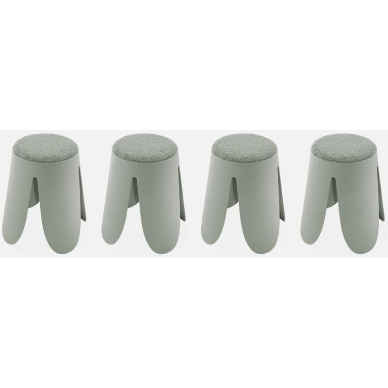 foto del prodotto sweeek set di 4 sgabelli impilabili in materiale boucl 
