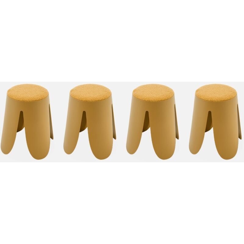 foto del prodotto sweeek set di 4 sgabelli impilabili in materiale boucl 