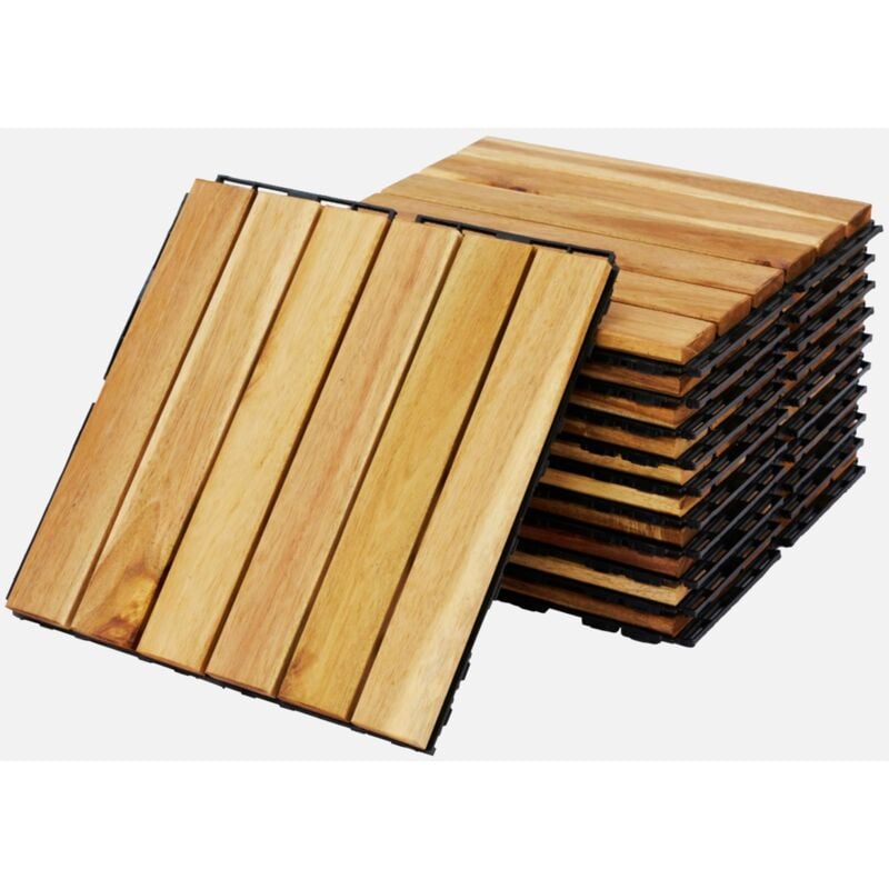 foto del prodotto sweeek set di piastrelle per decking in legno, 30x30cm
