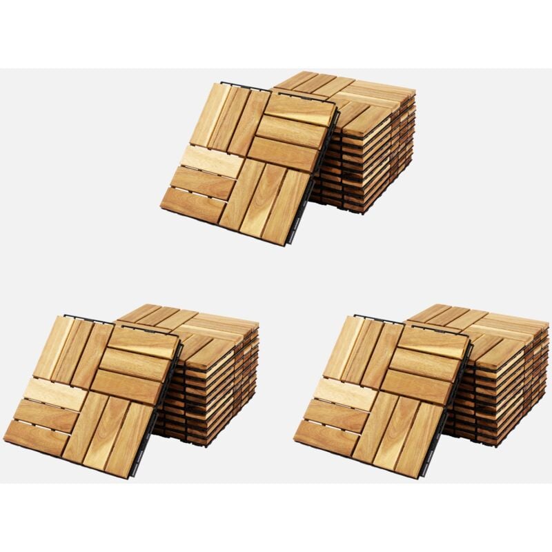 foto del prodotto sweeek set di piastrelle per patio in legno, 30x30cm