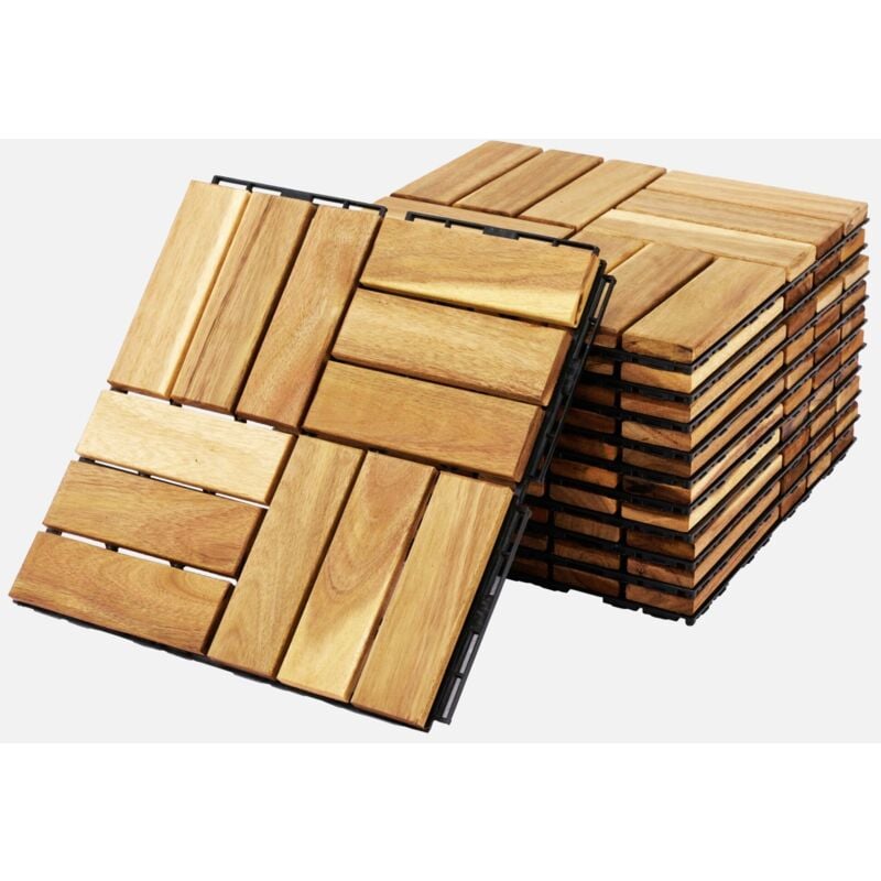 foto del prodotto sweeek set di piastrelle per patio in legno, 30x30cm
