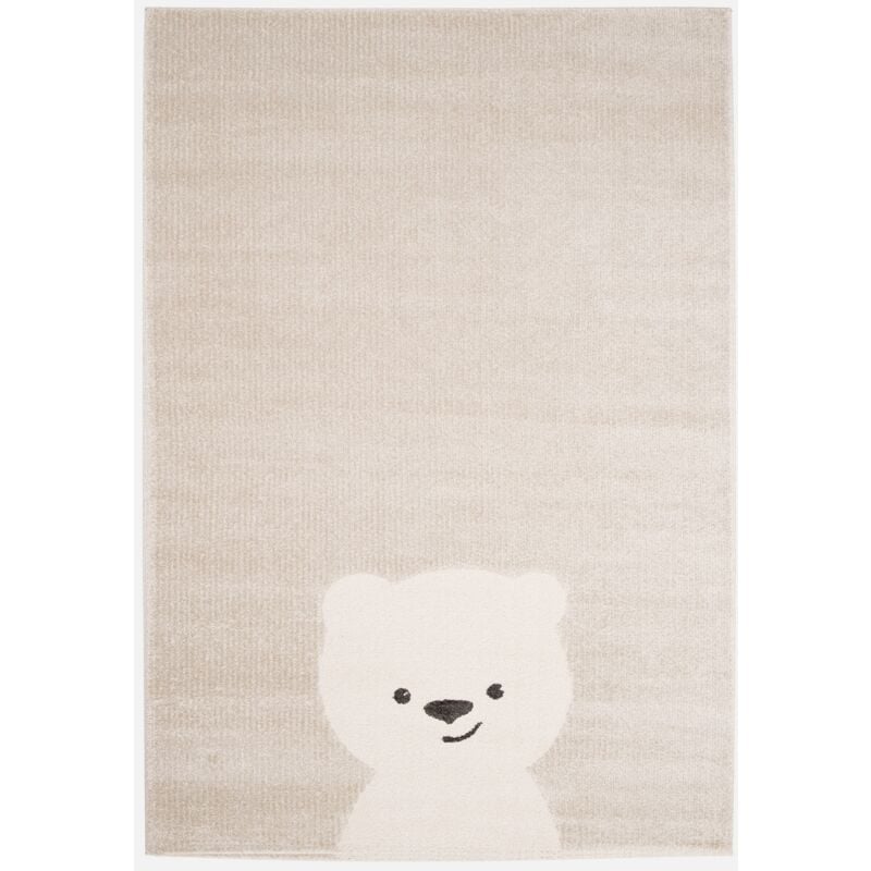 foto del prodotto sweeek tappeto per bambini beige crema, piccolo tappeto con orsetto