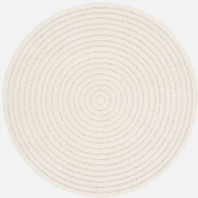 foto del prodotto sweeek - tappeto per interni con cerchi in rilievo color crema, 160cm