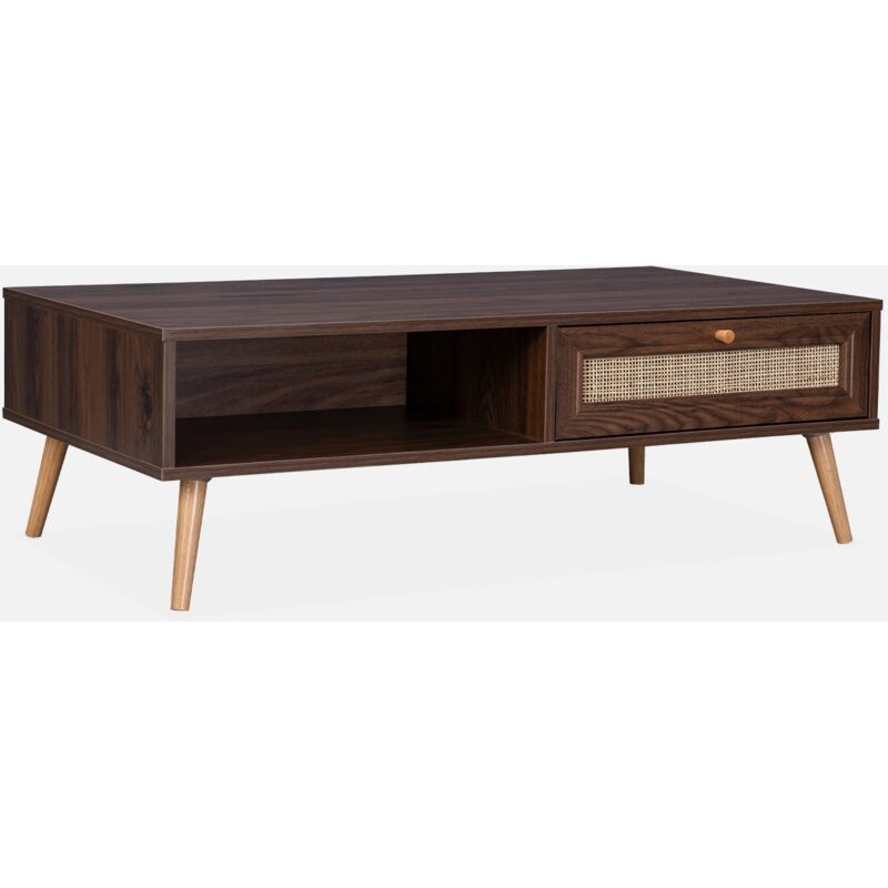 foto del prodotto sweeek tavolino scandinavo in vimini, 1 cassetto